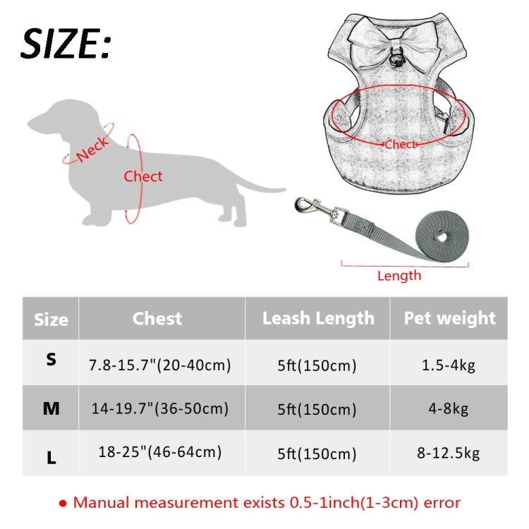 Gilet à carreaux avec nœud réglable, corde de traction en plomb, laisse pour chat, chien, animal de compagnie
